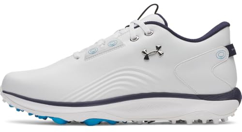 Under Armour Drive Fade 2 Chaussures de golf sans crampons pour homme, (100) Blanc/Blanc/Argent Métallisé, 11