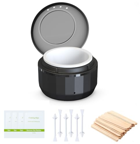 Mini Calentador De Cera, Kit EléCtrico PequeñO, Calentador De Cera PortáTil Para Hombres Y Mujeres, DepilacióN Facial, Corporal, De Cejas Y Labios (Negro)