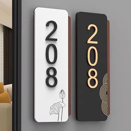 Targhetta Personalizzata In Acrilico 3D A Doppio Strato Per Porta, Targhetta Personalizzata Con Numero Civico, Targhetta Per Ufficio Con Numero Di Camera Di Appartamento Residenziale In Hotel(24x10cm)