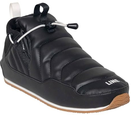 LINE Stivali invernali unisex per adulti 1.0, leggeri, impermeabili, con tacco pieghevole e chiusura a strappo, nero, Large