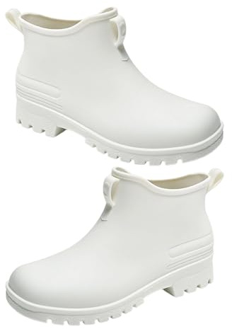 Scarpe da pioggia da pesca da uomo donna antiscivolo per esterni comode scarpe corte impermeabili alla caviglia stivali da pioggia stivali bassi impermeabili per esplorazione, bianco, A