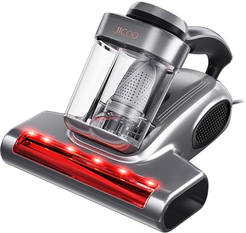JIGOO J300 Pro Aspirapolvere per Materassi ad Mano-Battimaterasso Antiacaro con 550W, UV-C e Calore 60 C | Elimina il di Acari, Allergeni e Peli di Animali | Tecnologia a Infrarossi e Profumo Fresco