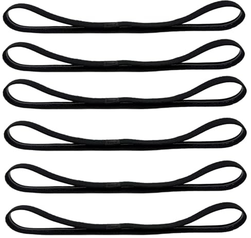 6 Pcs Non-Slip Elastic Sports Headbands – Thin Silicone Grip Hair Bands Black – Breathable Sweat-Wicking Running Yoga Football Headwear Unisex Women Men Boys Girls