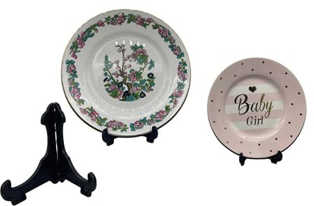 SDMAX 6pcs Plastic Plate Stand Set Dish Bowl Display Frame Cabinet Support Holder Home Appliance