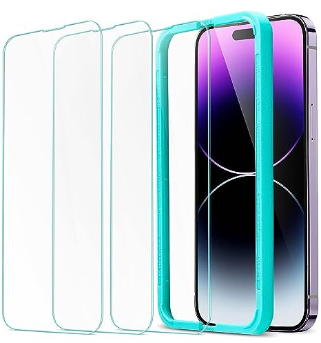 ESR Tempered-Glass Compatible with iPhone 14 Pro Max Screen Protector, with Easy Installation Frame, Military-Grade Protection, Ultra Tough, Scratch Resistant, 3 Pack