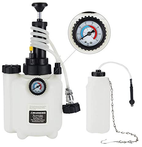 Brake Bleeding Kit 3L Brake Fluid Bleeder Tool, Brake & Clutch Bleeding System with 1L Refilling Bottle and E20 Adapter