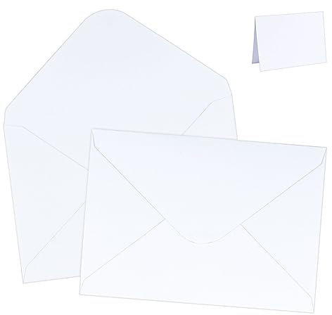 Mocraft 60 Briefumschläge Weiß Umschläge ohne Fenster Klappkarten Blanko mit Umschlag zum Gestalten, Beschriften oder Bedrucken