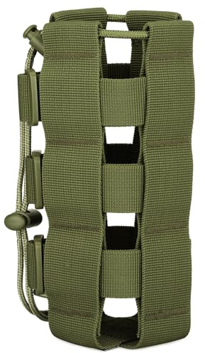 Huntvp Tactical Military Water Bottle Belt Pouch, Bottles Bag Holder Carrier Molle 1000D Drinking Holder Bag for Hiking Cycling Running Camping (Army Green)