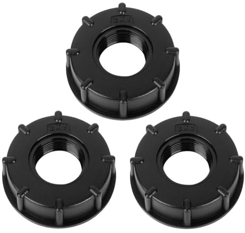 LEEQ 3 PCS Accessorio Tappo Adattatore - Rubinetto Uscita Coperchio Adattatore Coperchio Serbatoio IBC Contenitore IBC S60x6 Attacco Serbatoio IBC per Serbatoio Acqua 1000l 1 Pollici