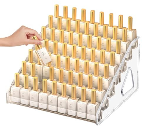 Omevett 7 Tier Nail Polish Stand Nail Polish Rack, Clear Acrylic Nail Polish Display Nail Varnish Stand For Essential Oil, Perfume, Lipstick Paint Organiser (31 * 30 * 18.5cm)