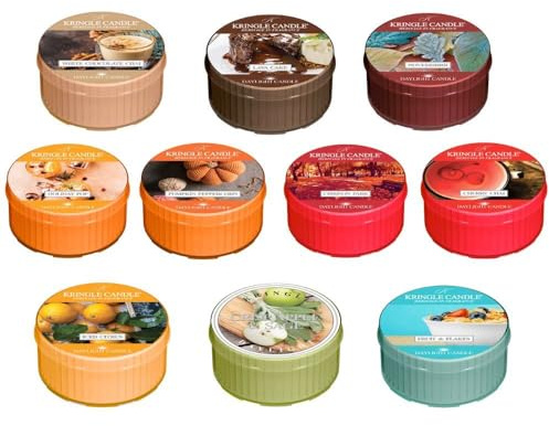 American Heritage Kringle Candle, 10 candele profumate autunnali, grandi lumini con 12 ore di durata, profumi autunnali per un'atmosfera accogliente