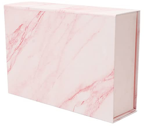 Große leere Box, 26 x 19 x 8 cm, klassische Form aus Karton, elegant, lebendige Farben, Magnetbox zum Verschenken von Zubehör (Marmormuster)