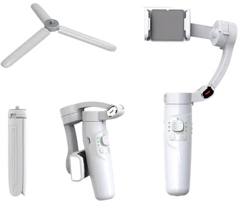 SmartGadget Gimbal Estabilizador Inteligente para móvil de 3 Ejes, portátil y Plegable, con tripode Incorporado, Compatible con Android e iPhone para vlogging, Youtube y TikTok