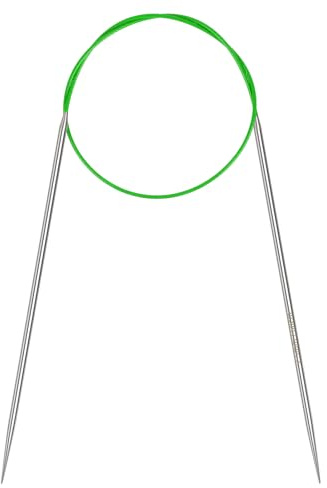 Coopay Ferri da maglia circolari da 2,5 mm, 60 cm, in acciaio inossidabile, con cavo flessibile, ferri rotondi per calzini a maglia, ferri da maglia fissi in metallo per piccoli progetti