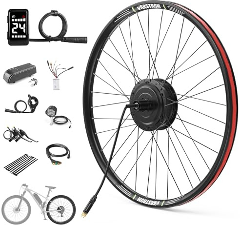 Varstrom Ebike konverteringssats 250 W med batteri 36 V 15,6 Ah underrör batteri 26/28 tum Ebike konverteringssats E-cykel bakhjul borstlös motor elcykel konverteringssats för skivbroms cykel