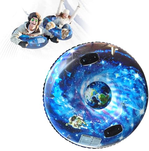 Luge gonflable pour enfants et adultes, 120 cm, tube de neige, en PVC, charge lourde, avec poignées et fond, jouet à neige pour sports d'hiver en plein air