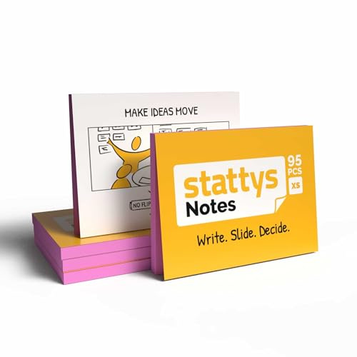 Stattys Notes XS – 10 blocchi di appunti elettrostatici (5 × 3,7 cm) | Super sticky Magic Note Pad per piccole idee | Riutilizzabile e senza colla su vetro, lavagna, tavolo (rosa)