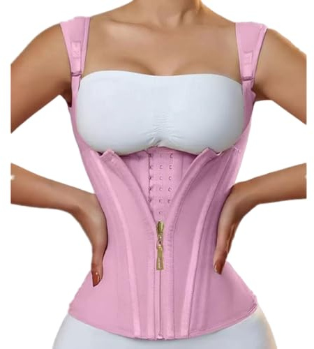 Amateschitz dam midjetränare shapewear midjeformare med dragkedja och spänne stängning cincher korsett formande stark midjeformare magbälte