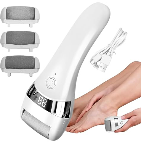 Removedor Eléctrico de Callos para Pies - Kit De Con 3 Cabezales Eliminador De Durezas | Eléctrica Para Pies,Para Cuidado De Talones Secos Con Grietas Piel Muerta Casa Viaje Spa