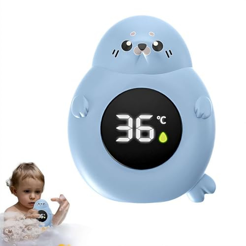 EIRZNGXQ Baby Bath Thermometer, Cute Instant-Read Baby Bath Thermometer with LED Display, Waterproof Cute Floating Seal Water Thermometers for Bathtub