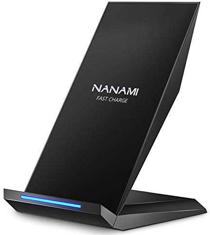 Fast Wireless Charger, NANAMI Wireless Charging Stand Compatible iPhone 17/17 Air/16/15/15 Pro/15 Plus/15 Pro Max/14/13, Nightstand Phone Charger Dock for Samsung Galaxy S26/S26+/S25/S24/S23/S22