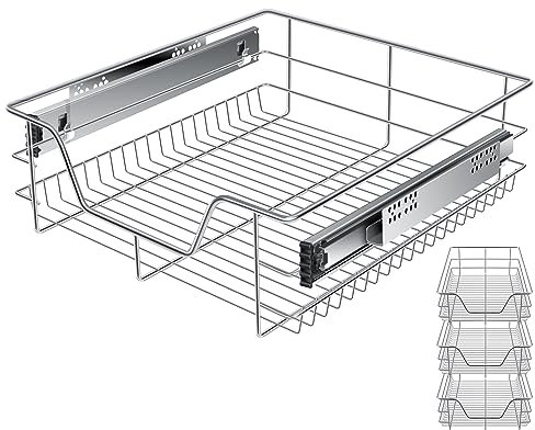 KESSER® Teleskopschublade 3x 50 cm ✓ Küchenschublade ✓ Küchenschrank ✓ Korbauszug ✓ Schrankauszug ✓ Vollauszug ✓ Schublade