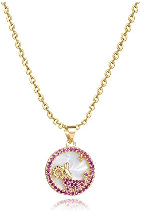 SBI Jewelry Collier en or pour femme avec pierre de naissance constellation Bélier, Taureau, Gémeaux, Cancer, Lion, Vierge, Balance, Scorpion, Sagittaire, Capricorne, Verseau, Poissons, anniversaire