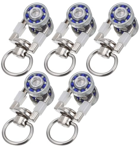 Homoyoyo 5PCS Metal Bearing Curtain Rollers,Curtain Rail Track Pulley Curtain Runners for Door Windows Shower Curtain Home Decor