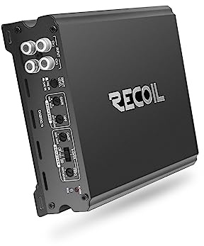 RECOIL DI1200-4 Amplificatore audio per auto full-range in classe D a 4 canali, 2.400 Watt, 2-4 Ohm stabili, alimentatore MOSFET, collegabile a ponte
