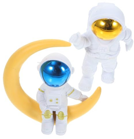 BESPORTBLE 2pièces Décorations Aquarium Astronaute Figurines Spacemen pour Aménagement Aquatique avec Lune pour Créer Une Atmosphère Ludique Votre Poissonnière