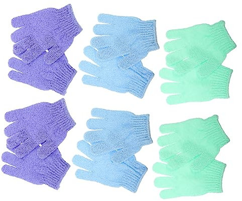 Beavorty 12 Stück Doppelseitige Peelinghandschuhe Für Den Körper Aus Nylon, Geeignet Für Beine, Brust, Oberarme Etc., Entfernen Stumpfe Hautschuppen Und Fördern Die Durchblutung Unter Der d