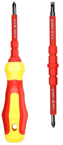 Juego de destornilladores aislados Electricista,Destornillador aislado,Destornillador de electricista intercambiable | Juego de destornilladores eléctricos multiusos, destornillador intercambiable con