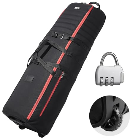 VEVOR Golf-Reisetasche Golftasche, tragbare Golf-Reisehülle Golftasche, verschleißfeste, wasserdichte, gepolsterte Tasche aus 1000D-Nylon, Aufbewahrungstasche für Golfschläger für Fluglinien Schwarz