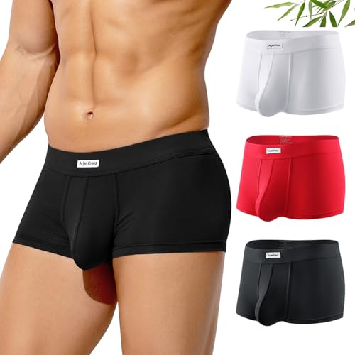 Arjen Kroos Boxer Bambou Homme Lot de 3 Calecon Homme sans Étiquette, Respirant, Doux et Extensible