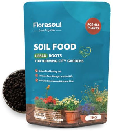 Florasoul® | Attivatore BIO per Terriccio | Rivitalizza Terra Esausta, con Riserva d'Acqua e Nutrienti | per Piante in Vaso, da Interno e Balcone | Urban Gardening