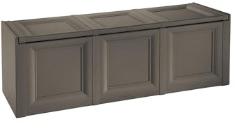 MA MAISON Baule Contenitore in Plastica 125 x 40 x 42 cm – Cassapanca Salvaspazio per Balcone, Terrazzo e Ambienti Esterni Coperti (Wengé)