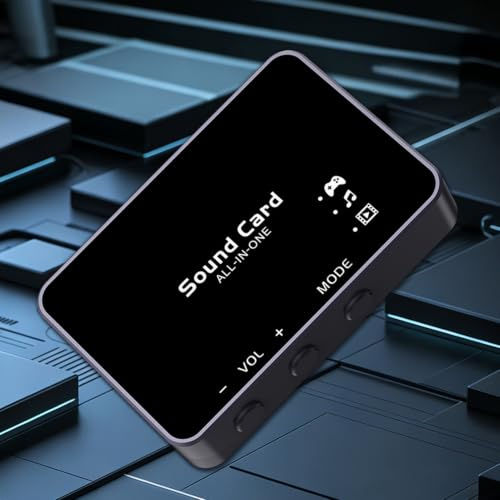 Luocute Extern Ljudkort, 7.1 USB Surroundljud DAC 192kHz 32bit | Ljudkortadapter för PC-spel och bärbar dator, med virtuell surround, ljudförstärkning och aluminiumlegeringsdesign