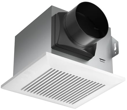 Tech Drive Very Quiet Bathroom Exhaust Fan - 80 CFM, 1.5 Sone, No Attic Access Needed, Energy Star Certified, Easy to Install,4-Inch Duct, Ceiling Mounted for Bathrooms Up to 85 Sq. Ft