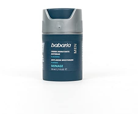 Babaria - Crema Antiarrugas Hombre Skinage | Crema Cara Hombre Con Acido Hialuronico | Crema Hidratante Facial 50ml | Crema Antiedad Hombre Con Cafeína | Skin Care Hombre