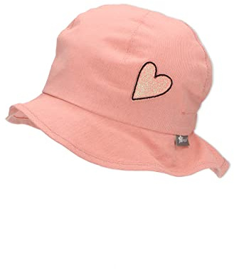 Sterntaler Baby Mädchen Flapper Baby Sonnenhut Flimmerherz Hut - Sonnenhut, Sommerhut, Babymütze mit Nackenschutz - waschbar - zartrosa, 45