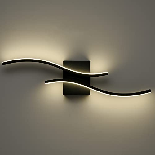 TENGIANTS Modern Led Sconce Wall Lighting Indoor 24 Minimalist Industrial Black Wall Sconce Hardwire Wall Light for Small Space Bathroom Hallway Staircase Entryway