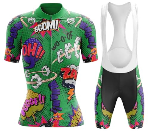 Vêtements Cyclisme Femme Été Maillot de Velo VTT Manche Courte,Tenue Cycliste MTB Jerseys et Cuissard à Bretelle avec 19D Coussin Gel,Ensemble Combinaisons de Cycling Respirant Séchage Rapide(B11,XXL)