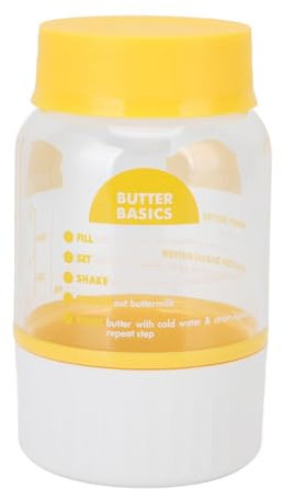Manueller Butterbereiter, Premium-Butterbecher aus Kunststoff für die Küche, Einfach zu Verwenden und zu Reinigen, Köstliche Hausgemachte Butter mit Rezepten für Familien,