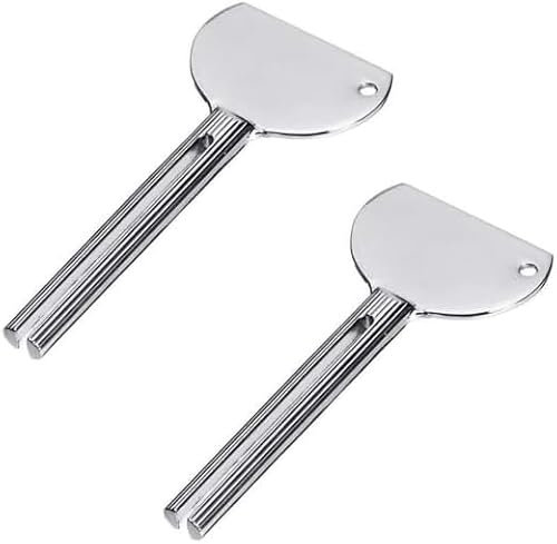2Pcs Silver Metal Tube Squeezer Keys Salon Toothpaste Tube Squeezers,Bathroom Safety,Aids and Accessories,Daily Living Tube Squeezing Aids