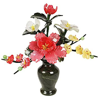 SUNMME Albero Bonsai Artificiale Creativo Semplice Vaso di Giada Decorazione Stile Cinese Finto Vaso pianta per casa Ufficio Decorazione Desktop Display Falso Groenery