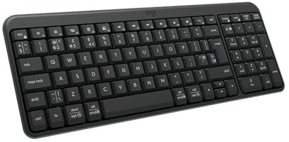 Logitech K250 Tastiera Bluetooth con tastierino numerico, semplicità di connessione, tastiera wireless compatta realizzata con plastica riciclata, con tasti comodi - Windows/macOS - QWERTY