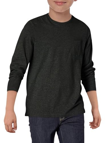 Haloumoning långärmad t-shirt för pojkar bröstficka | Bröstficka, vanliga toppar, sport, ledig, enkel, mjuk, lätt, ledig, skolkläder, barn, barn