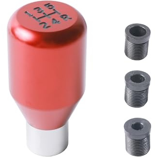 Xibao Accessoire Voiture Tuning,Pommeaux de Leviers de Vitesse,Métal Chromé de 5 Vitesses Pommeau de Vitesse,Convient à la Plupart des Véhicules équipés d'une Boîte Manuelle à 5 Rapports (Rouge)