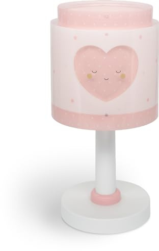 Dalber Lampada da tavolo o comodino per bambini Baby Dreams Cuore rosa, 76011NS, G4-4W LED - Lampadina inclusa