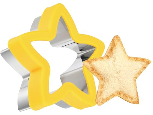 sourcing map Sandwich Cutter, Cookie Cutters, Sandwich Maker Bread Decruster Lunch Accessories Star Shape for Lunchbox DIY Cookie Lunch Bento Gift, Yellow
